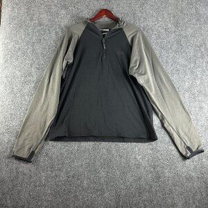 The North Face Mens XL 1/4 Zip Pullover Black Gray Stretch  Long Sleeve
